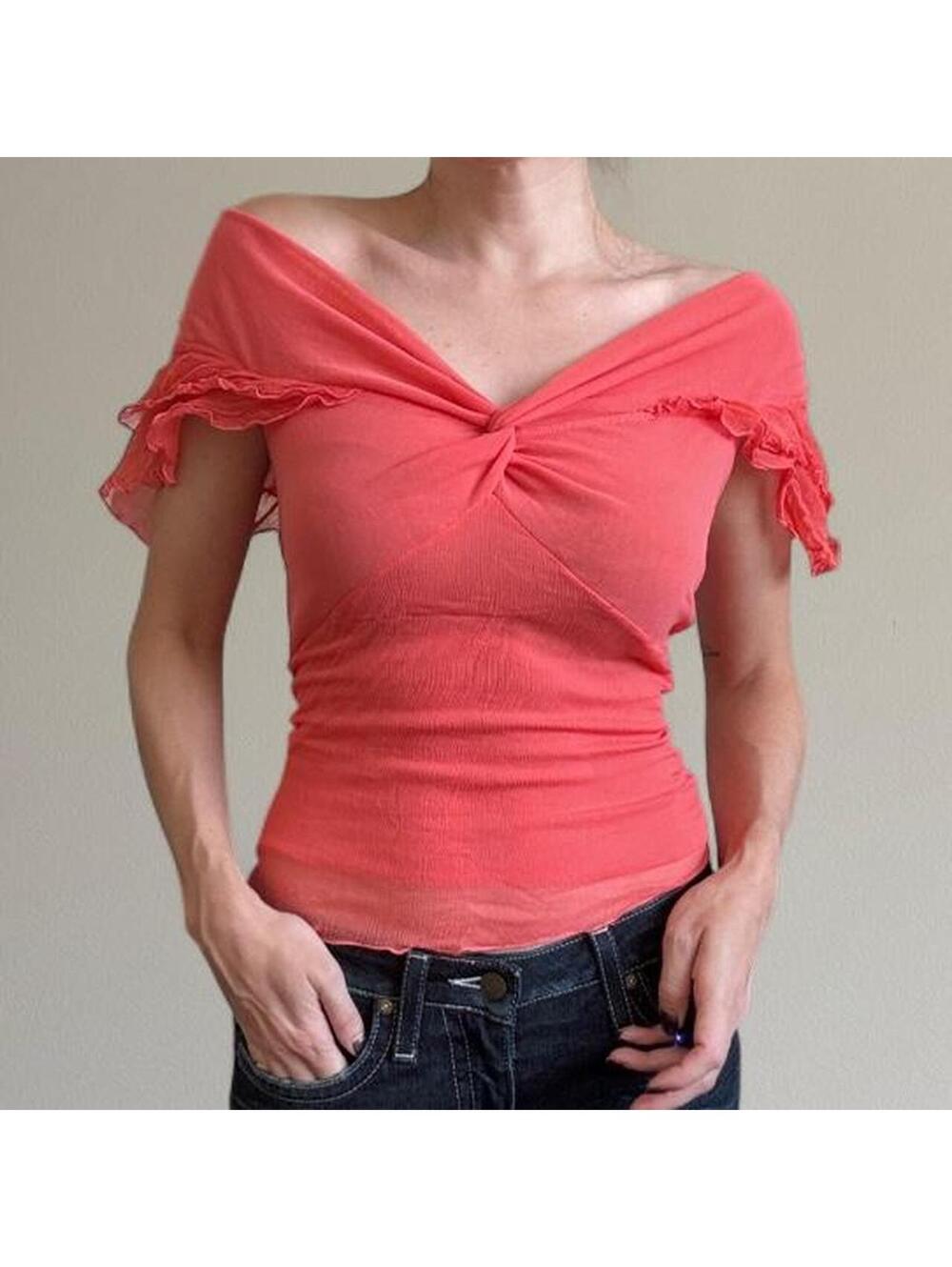 Vintage Italian Roberta Scarpa off-the-shoulder blouse